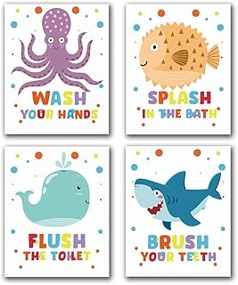 Printing on colored canvas fun of ocean pigeons, gray fish, shark, whale, octopus, wall art for children, set of 4 rooms (8 x 10 inches), without framework.. Get top brands at bottom prices, only on DIAYTAR Nigeria.