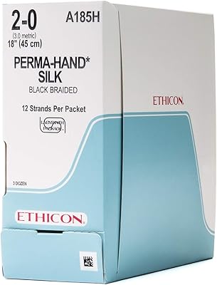 Ethic-Hand Ethicon silk suture, A185h, natural non-absorbable, size 2-0, 12x18 inch (45 cm).. Shop smart with DIAYTAR NIGERIA, offering a vast product range delivered to your doorstep within a week.