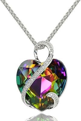 Elegant Large Heart -shaped necklace engraved with the "i love you" sentence from Gemstar USA in Swarovski crystal.. DIAYTAR NIGERIA: Where shopping meets satisfaction with affordable prices and reliable 5-8 day shipping.