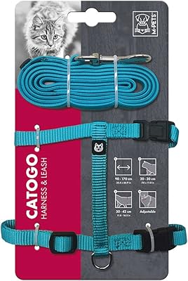 Harnes and leash set for cats m-pets catogo, blue.. Shop with purpose at DIAYTAR NIGERIA and discover a world of products at budget-friendly prices.