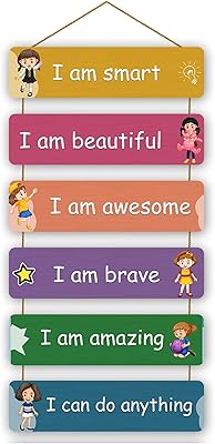 Wall decoration for children's bedrooms The Earthy House | Children's room | Children's room | Interior decoration | Inspiring quote - I am intelligent (lot of 6).. Get access to thousands of affordable products only on DIAYTAR Nigeria.