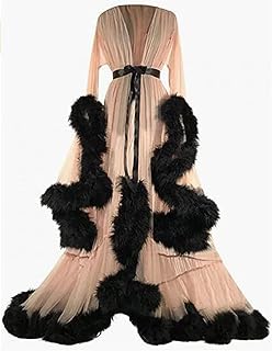 Baygsal Sexy Bathroom In Tulle for Women, Long Night Shirt, Night clothes in feathers, lace wedding dress, lingerie for women (color: skin color).. Your everyday shopping companion, DIAYTAR NIGERIA offers unbeatable value with nationwide delivery.