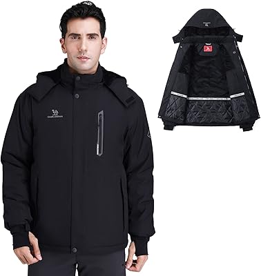 Camel crown ski jacket for men, waterproof and hot cotton, mountain winter coat with hood.. Discover the perfect shopping experience with DIAYTAR NIGERIA's vast selection and prompt delivery service.