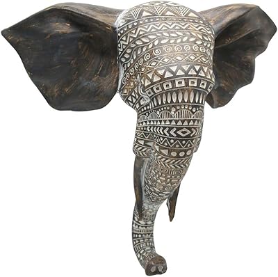 Otartu 11 "elephant elephant figurine sculpture long elephant head sculpture to hang on the wooden color wall (elephant).. Affordable choices, delivered fast — that's the DIAYTAR Nigeria promise.
