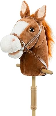 Outdoor horse rod with wooden wheels, realistic toy for short and sleeping, dark brown, 90 cm (required AA batteries).. Shop smarter, not harder with DIAYTAR NIGERIA - thousands of products at your fingertips with affordable delivery.