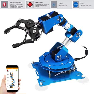 Kit of mechanical robot with pliers with control by application and control of the mouse, programmable robot arm kit for STEM learning.. Shop smarter, not harder with DIAYTAR NIGERIA - thousands of products at your fingertips with affordable delivery.