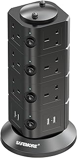 14 -way tower extension, extension intake with 4 4.2 A USB charging ports, Simple SAFEMORE 3M Multiprise, Protective power cord against vertical overvoltages for the home and the office [Energy class A +++].. Experience the future of online shopping with DIAYTAR NIGERIA's extensive product range and competitive pricing.