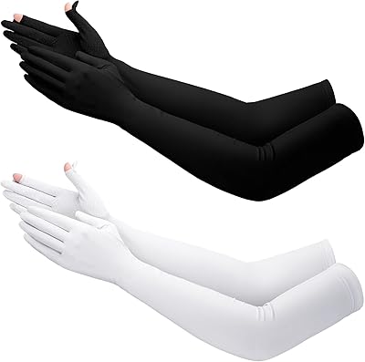 2 pairs of long sun gloves, UV protection, non -slip driving gloves, sun protection for complete fingers, outdoor sports.. DIAYTAR NIGERIA brings the market to your fingertips with affordable prices and swift delivery services.