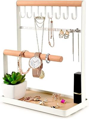 Bijoux and necklaces organizer support in suspended wooden tray.. Shop smarter, not harder with DIAYTAR NIGERIA - thousands of products at your fingertips with affordable delivery.