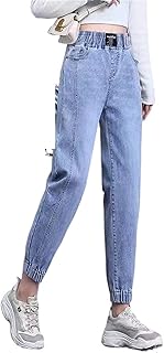 Kenoft jeans for women, high -waisted jeans for women, relaxed pants in Denim Stretch Blue (Color: Blue, Size: M).. Transform your online shopping experience with DIAYTAR NIGERIA's affordable and diverse marketplace.