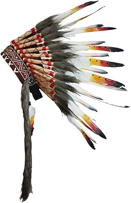 Lwingflyer feathered cap-Amerindian style headgear 15.5 \ "-17.7 \".. Shop without limits at DIAYTAR NIGERIA and receive your purchases at budget prices within the week.