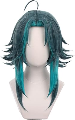 Short synthetic cosplay wig Qiankoshire dark blue people impact xiao for men (chao).. DIAYTAR NIGERIA: Where affordable online shopping meets reliable delivery across Nigeria.