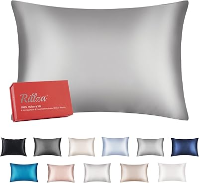 Silk pillowcase Relza Hair & Skin, 100 % silk on both sides, hidden zipper (light gray, standard 20 "x 26"), pillow in natural mulberry silk 19mom for women, beautiful and sweet, gift box.. DIAYTAR NIGERIA stands as your affordable shopping ally with nationwide delivery in just 5-8 days.