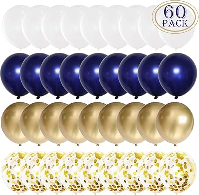 60 JOJO FLY 12 inch Balloons Navy and Gold Balloons, Latex Balloons Chrome Metallic White And Gold For Birthday Birthday Birthday Wedding Diploma Decor Kit Decorations.. DIAYTAR NIGERIA: Redefining e-commerce with affordable prices and reliable nationwide shipping.