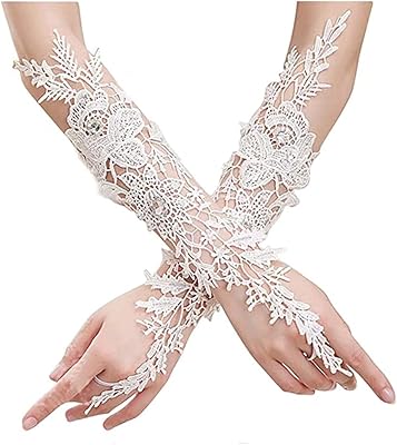 Wedding gloves in white finger crystal, lace gloves for wedding banquet, formal bridal gloves with perforated rhinestones.. Quick delivery. Quality products. Great deals. That’s DIAYTAR Nigeria.