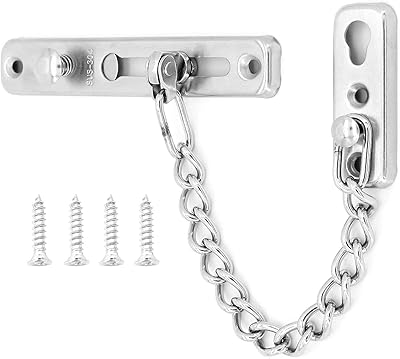 Stainless steel anti -theft chain, thicker safety door chain with room door loop, anti -theft chain for house, apartment, bedroom.. Experience shopping without compromise at DIAYTAR NIGERIA, with vast selection and quick delivery.
