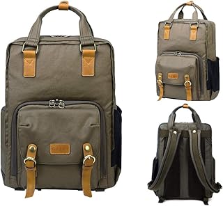 Backpack for Digital Reflex Camera in Oztev waterproof nylon for photographers with Tripod mode for men and women (khaki).. Save time and money with DIAYTAR Nigeria’s online store.