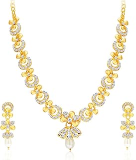 Jewelry set of Austrian diamond sparkling necklace Suki for women, gold plated wedding jewelry, model (2559nadp550), free size, diamonds, diamonds.. Why wait? Get your order in 5–8 days with DIAYTAR Nigeria.
