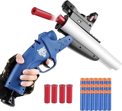 Double foam pistol toy with projectile shooting for children of dressing accessories for costume games (blue).. Whether you're in Lagos, Abuja, or anywhere in between, DIAYTAR Nigeria ensures your online shopping experience is smooth, affordable, and fast.