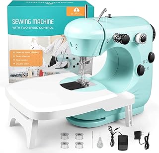 Mini Aska sewing machine with extension table, beginner's guide, 2 adjustable speed sets, best disumbers DIY gift for home and travel, light green-11, (A-98).. Shop with confidence at DIAYTAR NIGERIA, where affordability meets reliability in less than 8 days.