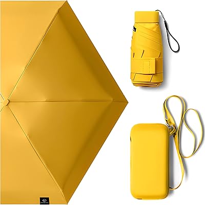 Mini compact umbrella with case, compact and light design, perfect for travel, light portable umbrella for sun and outdoor rain.. DIAYTAR NIGERIA: Where shopping dreams become reality with affordable prices and prompt shipping.