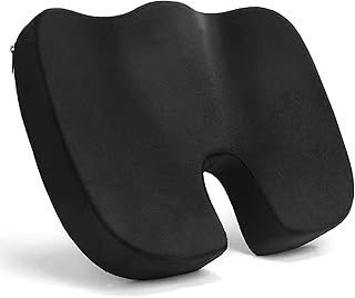 Tecom Luxury ergonomic seat cushion, non -slip orthopedic pillow 100 % memory foam for coccyx, pillow for coccyx bone pain, office chair and car seat, to relieve back pain and sciatica (black).. DIAYTAR NIGERIA makes online shopping accessible to all with budget-friendly prices and reliable delivery.
