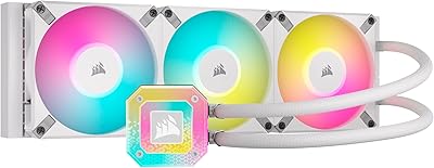 Corsair liquid processor cooler Icue H150i Elite Capellix XT - Three AF120 RGB Elite fans - 360 mm Radiator - Intel® LGA 1700, 1200, 115x, 2066, AMD® AM5, AM4 - Included Icue Commander Core - White.. DIAYTAR NIGERIA: Your partner in affordable e-commerce with dependable delivery across Nigeria.