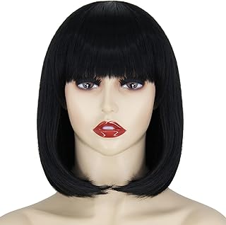 Short black wig Peefael with short hair bob bob bob fiction mia wallace cosplay costume cute Halloween celebration CJ013BK.. DIAYTAR NIGERIA: Where every shopping need is met with affordable prices and timely delivery.
