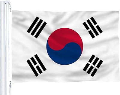 South Korea flag 3 x 5 feet by DF Life National Banner in Thick polyester with brass eyelets.. DIAYTAR NIGERIA transforms dreams into deliveries with our affordable prices and 5-8 day shipping.