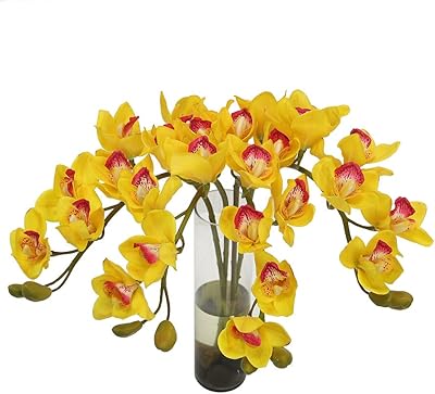 Yatai Lot of 4 artificial orchids Phalaenopsis Real Touch, large artificial plants for the decoration of the house, wedding festival, holiday decoration (yellow).. Every order, every item — DIAYTAR Nigeria delivers fast and reliably.