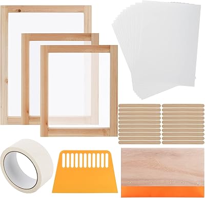 Lyellfe screen printing kit of 36 pieces, comprising 2 wooden screen printing frames, a raclette, a transparent inkjet film, perfect for a t-shirt or a bag of shopping.. Skip the traffic, shop online — DIAYTAR Nigeria brings it to you.