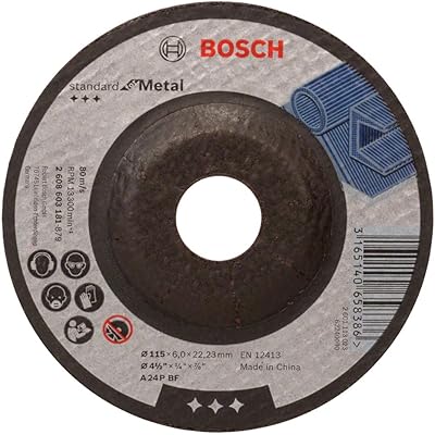 Standard metal abrasive disc with standard center, Ø 115 mm, 22.23 mm x 6.0 mm Bosch 2608603181.. Browse, shop, and receive — DIAYTAR Nigeria keeps it simple.