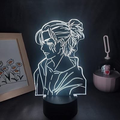 The attack of the Titans Anime Eren Jaeger LED RGB SHIINGEKI SUILL on KYOJIN SPACE LED night light, 3D illusion lamp for bedroom table decoration - 16 colors with remote control.. From tech to toiletries, DIAYTAR Nigeria delivers without delay.