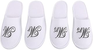 Set of flax slippers m. And Mrs. Romance Helpers - White.. DIAYTAR NIGERIA: Your partner in affordable e-commerce with dependable delivery across Nigeria.
