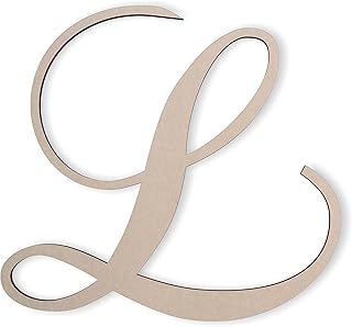 Jess & Jessica Wooden cursive letter L, for the front door, above the child bed, for the children's bedroom.. DIAYTAR NIGERIA: Your affordable gateway to thousands of products shipped nationwide within the week.