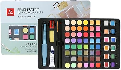 Set of 48 premium color watercolors + 12 pearly colors in a gift box. Perfect for children, adults, beginners, artists and illustrators (p).. DIAYTAR NIGERIA: Where shopping is affordable, selection is vast, and delivery is always reliable.