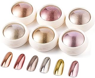 Chrome nail powder Bishingev, 6 pink gold mirror effect jars, glittery pigment for home manicure lounge with 6 eyeshadows.. DIAYTAR NIGERIA: Bringing quality products to your doorstep at prices that won't break the bank.