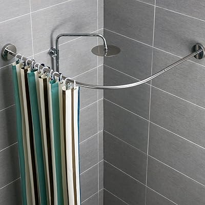 Curved shower curtain rod, stretch shower curtain rod without a hole, 304 stainless steel, stretch 130 to 180 cm, for bathroom, bathtub, clothing store.. Shop smart, shop DIAYTAR - Nigeria's most affordable e-commerce platform with nationwide delivery.
