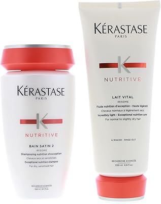 Nutrient Kérastase Bath Satin 2 Shampoo 250 ml and Light Light Vital Shampoo 200 ml.. DIAYTAR NIGERIA: Where shopping dreams become reality with affordable prices and prompt shipping.