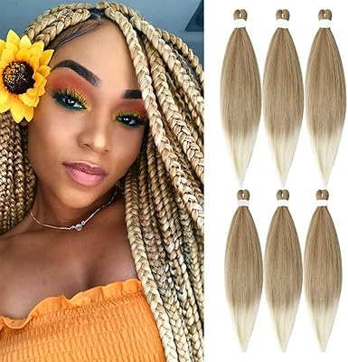 GOODERN 6 Packets of pre-stretched braided hair, mixture of colored braided hair, smooth and long synthetic hair extensions, professional braid for bright crochet braids 60 cm-shad.. Your shopping dreams realized through DIAYTAR NIGERIA's affordable platform with reliable delivery times.