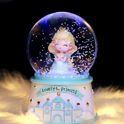 Goodrun bright snow ball design of princess castle, rotary crystal ball design of cartoon snow house with LED lights in changing color, gift table lamp for children girls decoration - blue.. DIAYTAR NIGERIA: Where affordability meets variety in Nigeria's most comprehensive online marketplace.