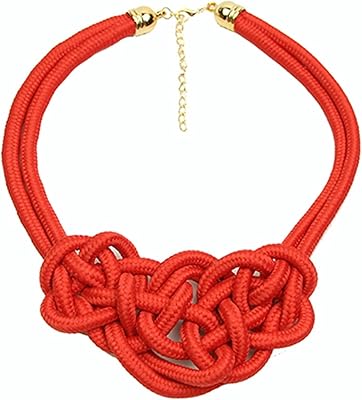 Cotton necklace in cotton for women, aesthetic pendant necklaces, Gothic women's necklaces (color: red).. Need it fast? DIAYTAR Nigeria ships in just 5 to 8 days nationwide.