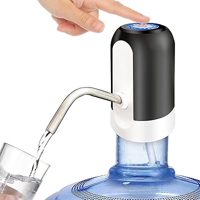 Sky-Touch water bottle pump of 5 gallons, portable electric water pump with usb loading for carafes from 2 to 5 gallons, portable water distributor with USB loading for the office, the house, the campsite, the kitchen, etc., black.. DIAYTAR NIGERIA brings the marketplace to your home with budget-friendly prices and nationwide delivery.