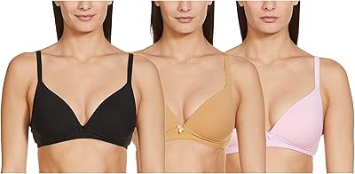 Bra padded t-shirt without reinforcements for women (lot of 3).. One platform, endless products — welcome to DIAYTAR Nigeria.