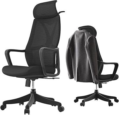 VIOVOV Ergonomic desktop chair for computer with headrest, adjustable mesh chair for lumbar support (black headrest).. Everything you want, delivered fast — DIAYTAR Nigeria does it better.