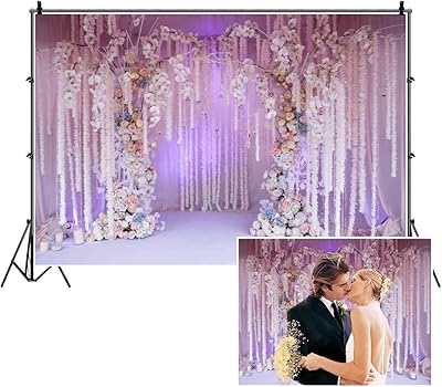 Yale 10x8ft background for wedding photography with white and purple flowers for birthday, prenuptial party, prenuptial party, party decoration.. Shop confidently with Nigeria's most trusted e-commerce platform, offering swift and affordable delivery.