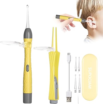 Removal of cermeanal 4 in 1 with magnifying glass, visual cleaning tool of the ears with pliers, flexible silicone ear spoon for children's ears cleaning.. Experience shopping without compromise at DIAYTAR NIGERIA, with vast selection and quick delivery.