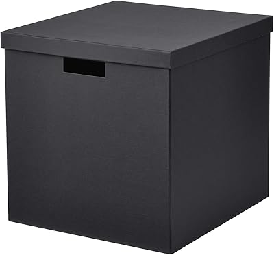 T Gina storage accessories storage box with lid, black, 32x35x32 cm.. DIAYTAR NIGERIA stands as your affordable shopping ally with nationwide delivery in just 5-8 days.