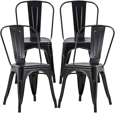 Set of 4 stackable trattoria chairs in metal FDW height 18 "for room.. Experience the ultimate in shopping convenience with DIAYTAR NIGERIA's vast catalog and 5-8 day delivery.