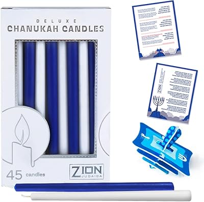 Set of Hanoucca Aviv Judaika Assorted Blue and White Candles, 45 candles.. Online shopping made simple and affordable — DIAYTAR Nigeria.